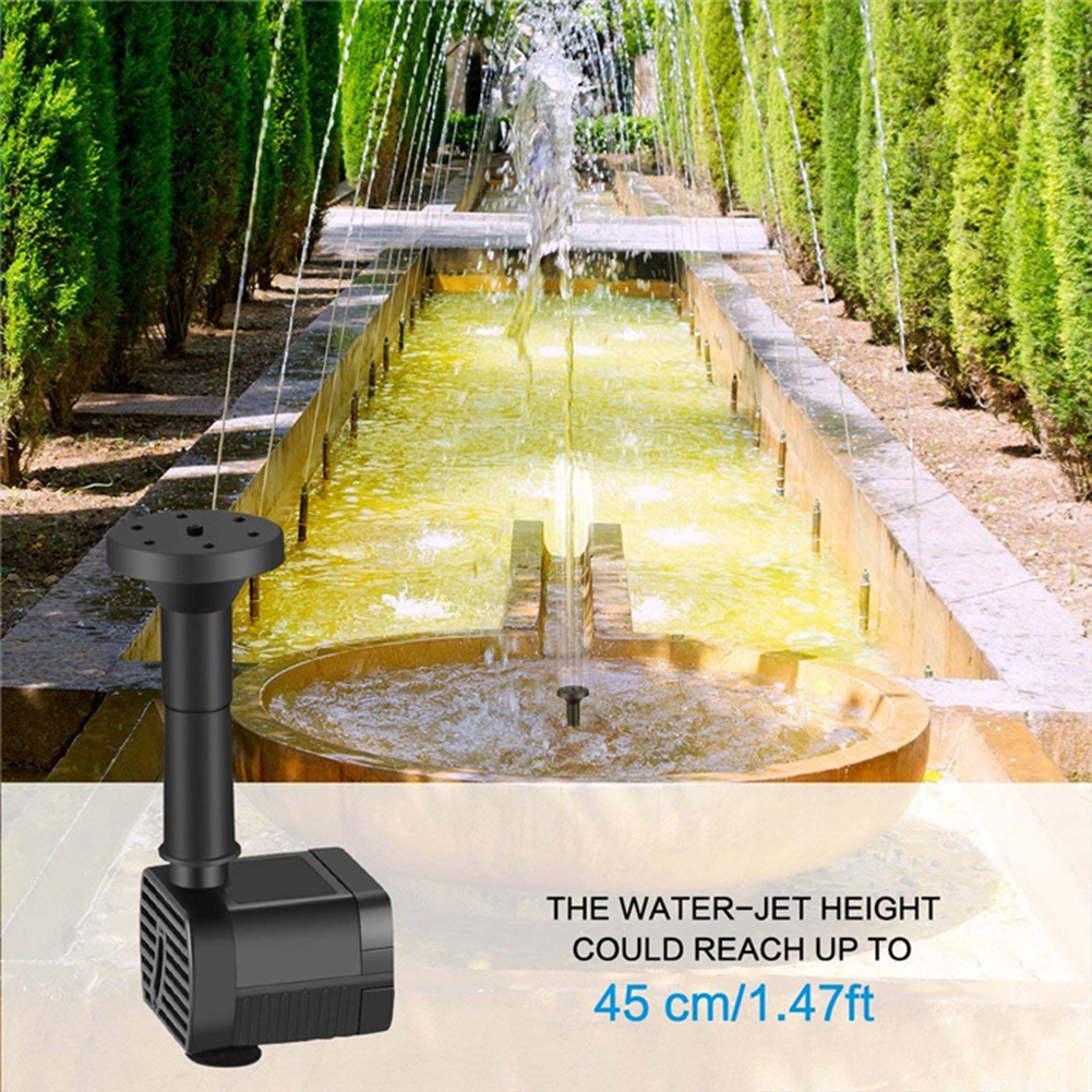 Aquarium Fish Care - 1.2W Solar Fountain 200L/h with 6