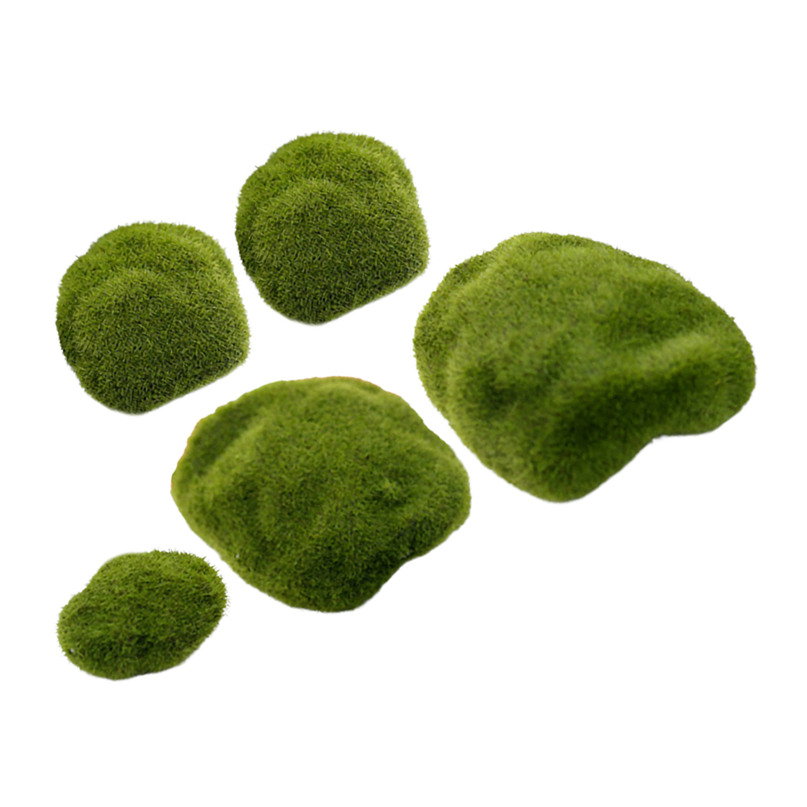 Aquarium Decoration Rock - 5Pcs Artificial Moss Stones Lifelike Faux