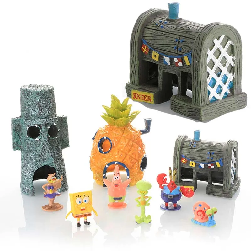 Aquarium Fish Tank Price - @@Spongebob Set Action Figures Cartoon Mini