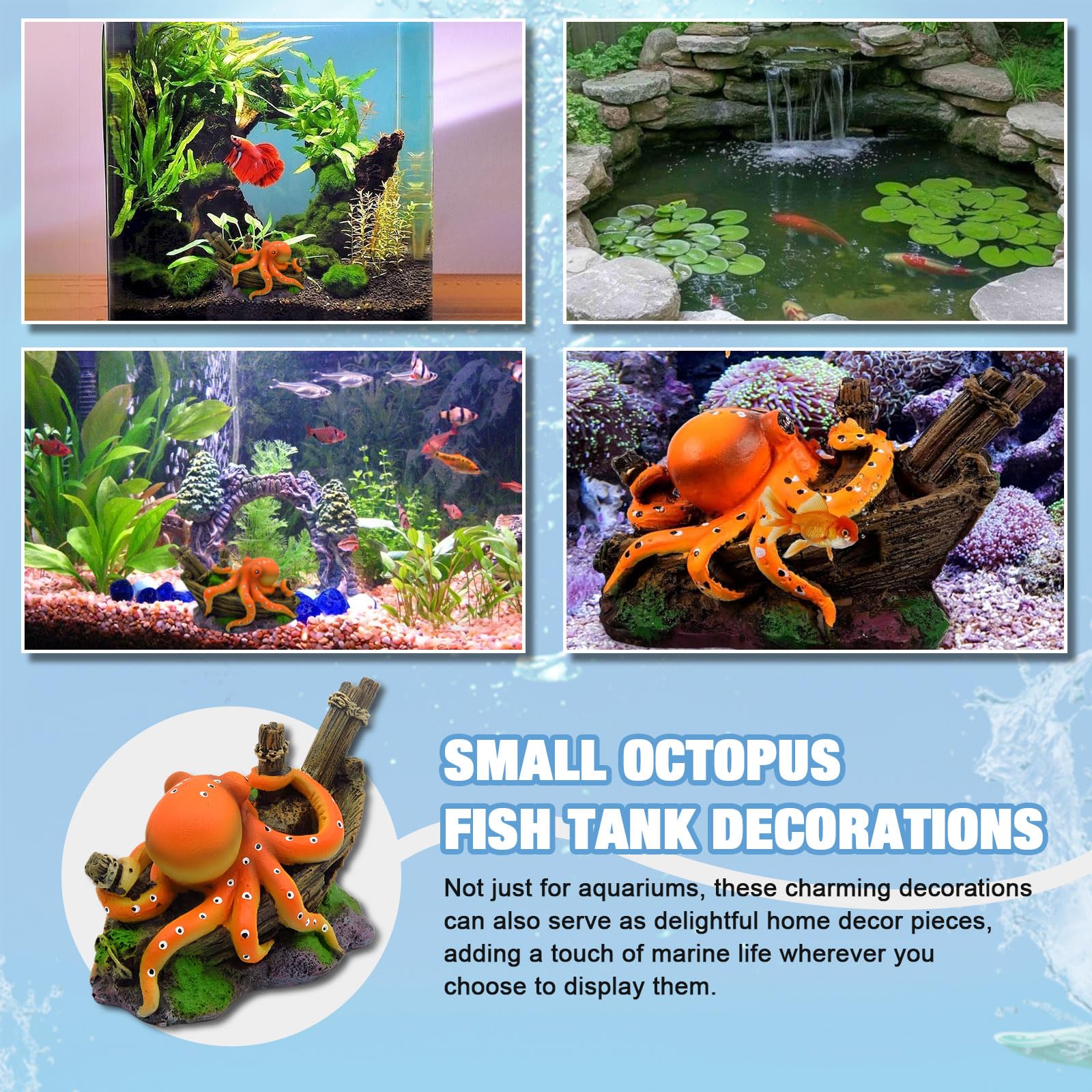 Resin Octopus Statue Ornaments - Aquarium Fish Tank Price ulasan dan harga