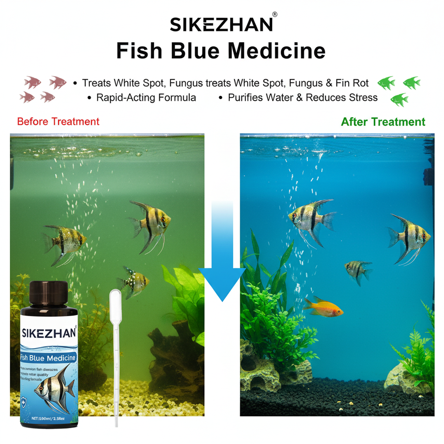 Large 500ml Methylene Blue Fis - Aquarium Xxl ulasan dan harga
