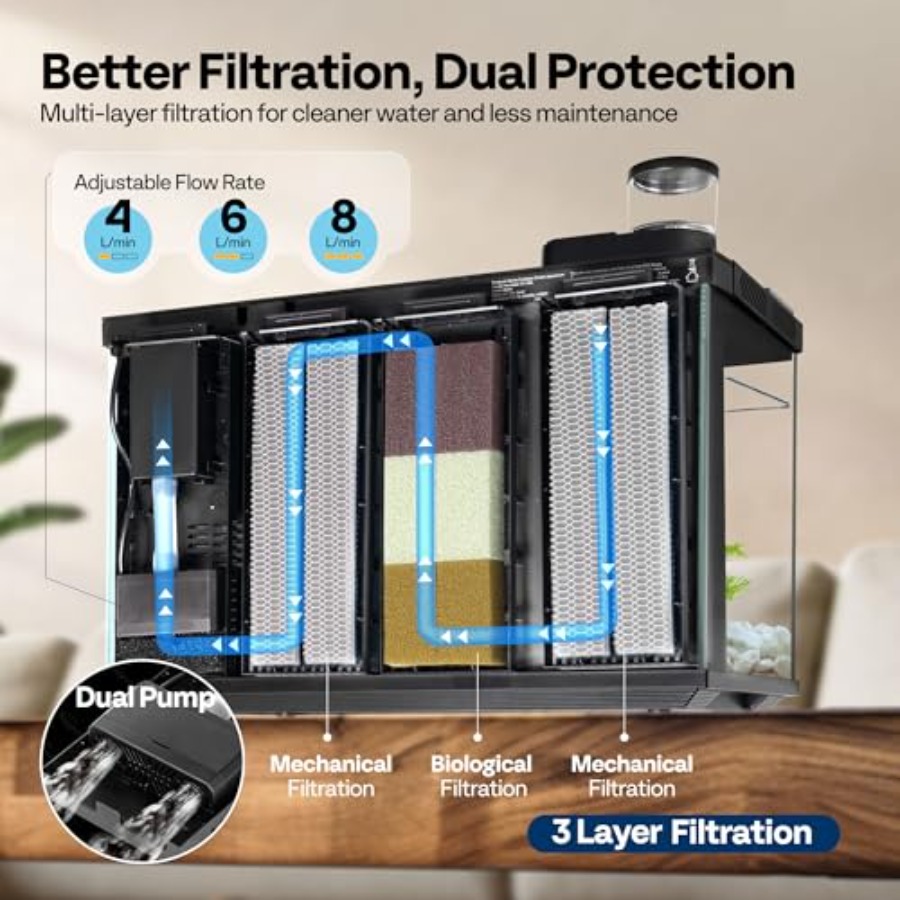 5 Gallon Smart Fish Tank with  - Aquarium Fish Auto Feeder ulasan dan harga