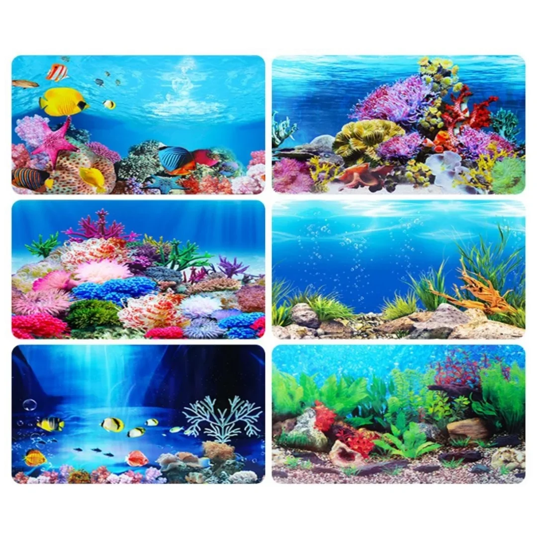 Background Aquarium 3D Sticker - Aquarium Fish Tank Price ulasan dan harga