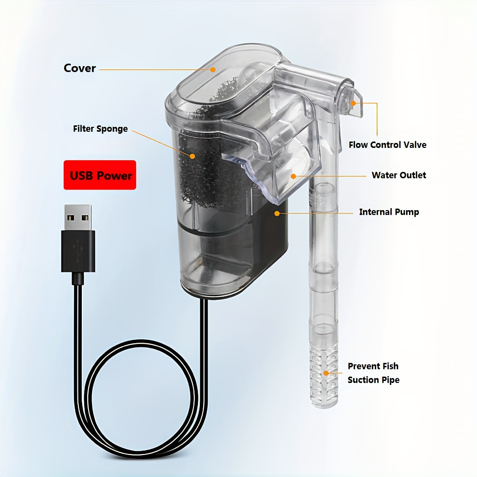 2.5W DC 5V Wall-hanging Filter - Aquarium Xxl ulasan dan harga