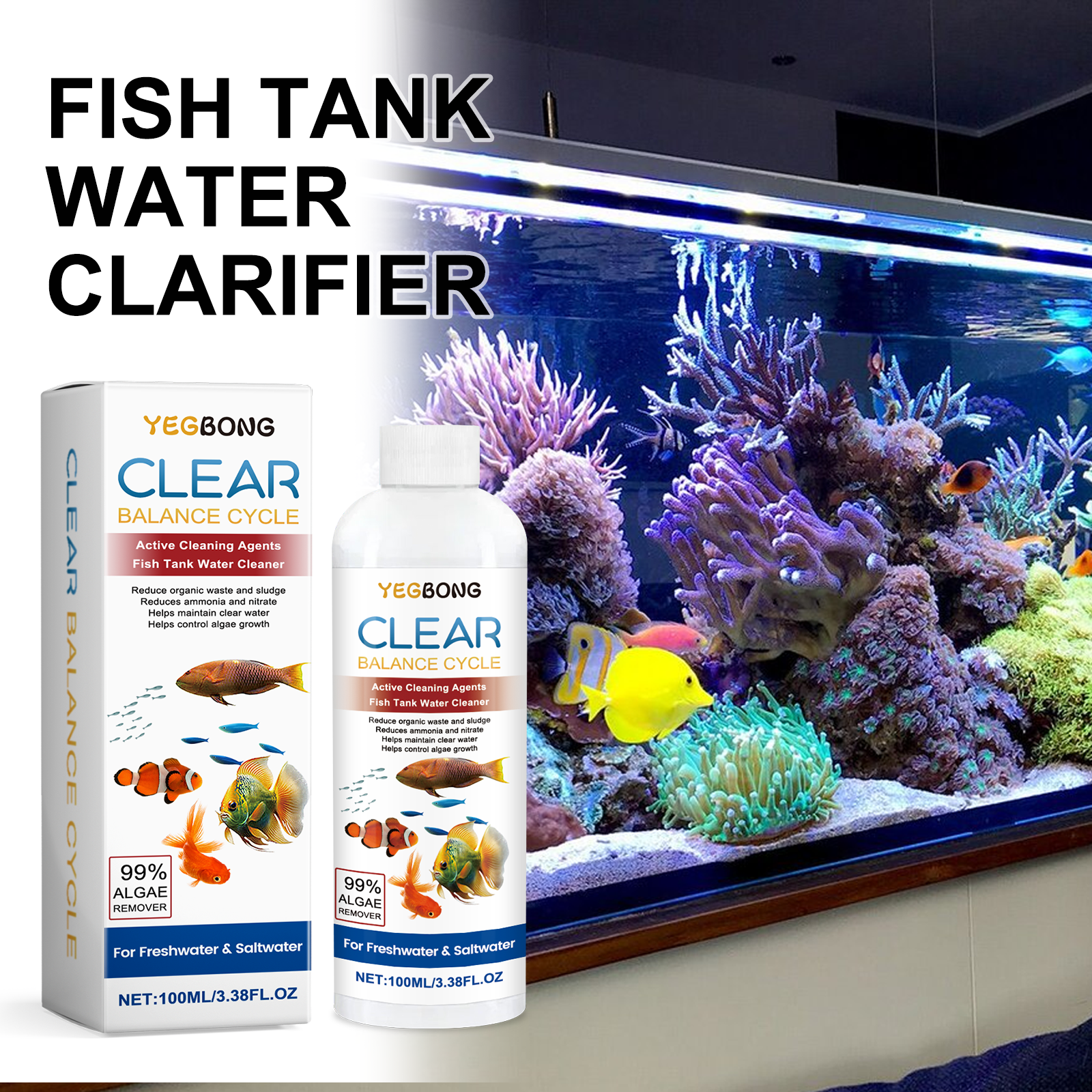 Aquarium Water Clarifier 100ml - Aquarium Fish Care ulasan dan harga