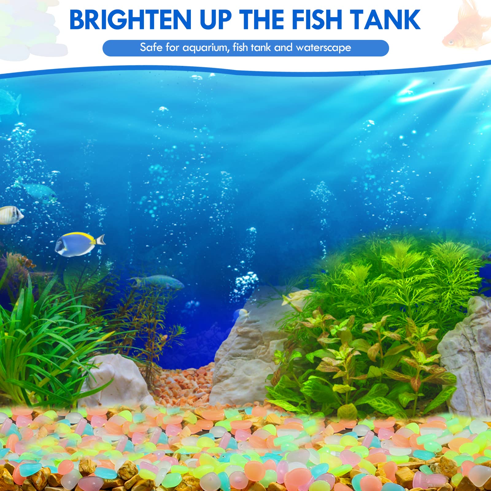 100Pcs Glow in the Dark Garden - Aquarium Decoration Rock ulasan dan harga